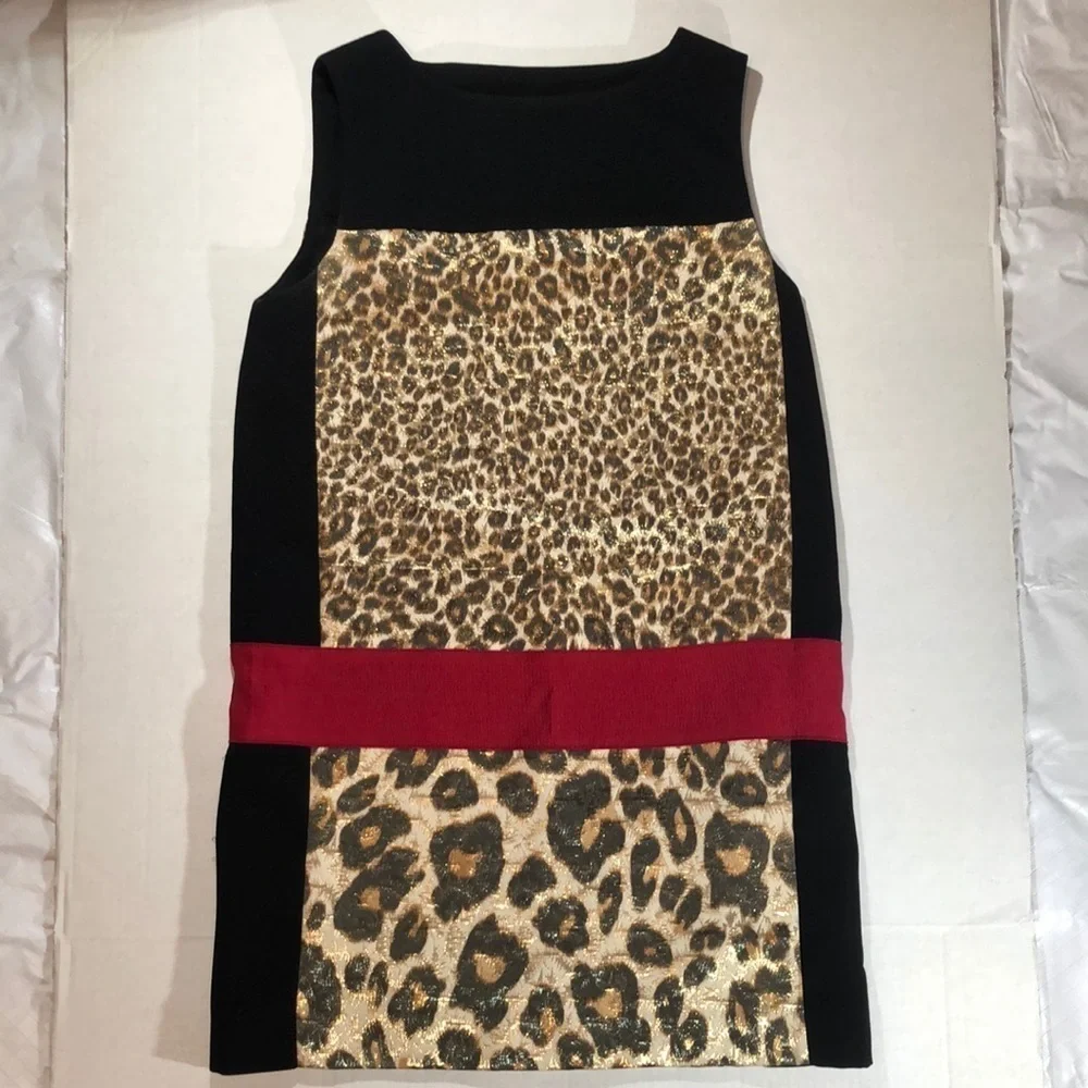 GAMBATTISTA VALLI Stunning Leopard Print Block Dress Size S. - Picture 1 of 7